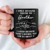I Smile Because You Are My Brother - Family Personalized Custom Black Mug - Gift For Family Members