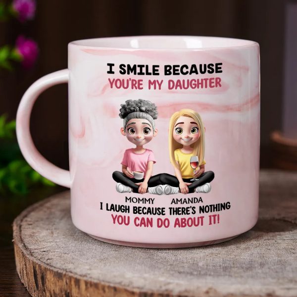 I Smile Because You Are My Daughter Son - Personalized Marble Mug