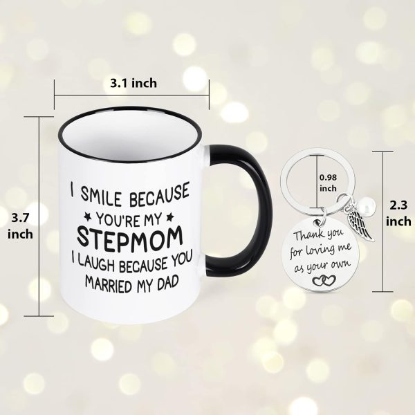 I Smile Because You Are My Stepmom Coffee Mug Funny Bonus Mom Gift from Stepdaughter Stepson Birthday Mother's Day Gift