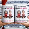 I Smile Because You're My Bestie, Two Girls Sitting - Personalized Custom Coffee Mug - BST387_MG