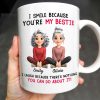 I Smile Because You're My Bestie, Two Girls Sitting - Personalized Custom Coffee Mug - BST387_MG
