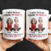 I Smile Because You're My Bestie, Two Girls Sitting - Personalized Custom Coffee Mug - BST387_MG