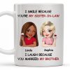 I Smile Because You're My Sister-In-Law, Two Women With Wine Glasses - Personalized Custom Coffee Mug - FAM771_MG