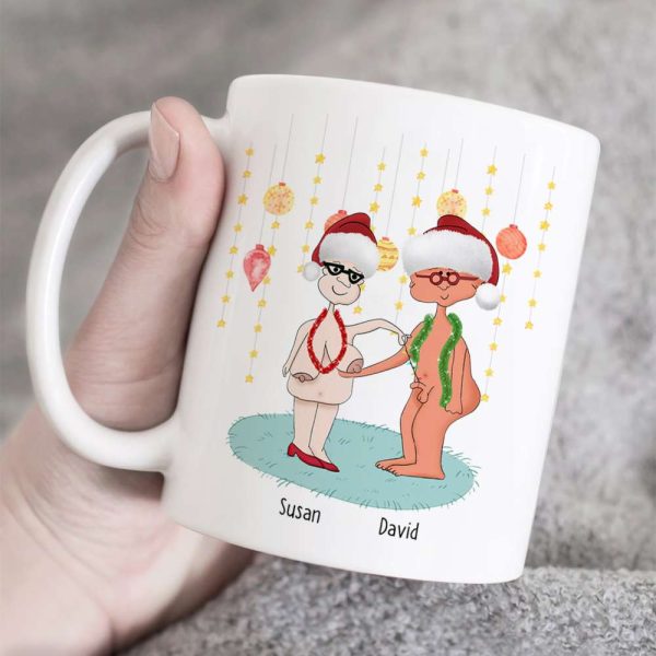 I Wanna Grow Old With You, Couple Gift, Personalized Mug, Old Couple Christmas Mug, Christmas Gift