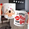 I Wanna Kiss Your Lips, Personalized Coffee Mug, Couple Make Love, Gifts For Couple