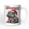 I Want a Hippopotamus For Christmas Personalized Mug, Cute Baby Hippo Xmas Gift with Custom Name