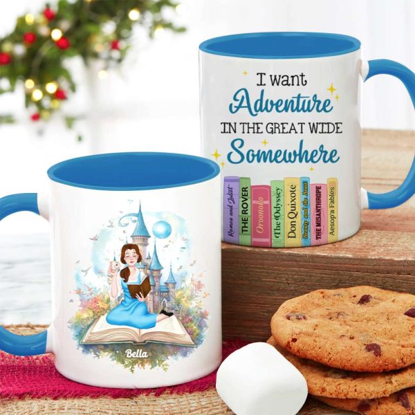 I Want Adventure In The Great Wide Some Where, Gift For Book Lover, Personalized Mug, Custom Title Book Lover Girl Mug 03HTHN211223PA