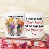 I Want To Hold Your Hand At 80 Personalized Coffee Mug, Couple Gift