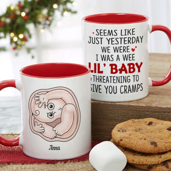 I Was Wee Lil' Baby, Baby Mom Personalized Coffee Mug Accent Mug Wine Tumbler, Gift For Mom