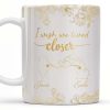I Wish We Lived Closer With Flowers And Map Design - Personalized Custom Coffee Mug - BST181_MG