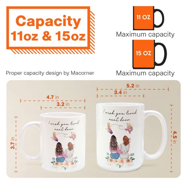 I Wish You Lived Next Door Friendship, Motherhood Gift - Personalized Mug