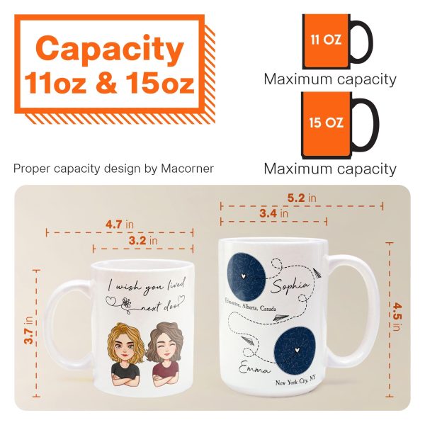 I Wish You Lived Next Door Star Map - Personalized Mug