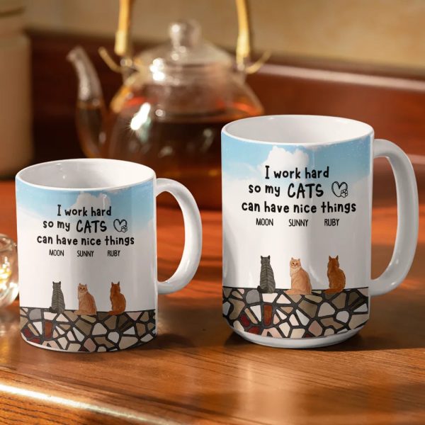 I Work Hard - Personalized White Edge-to-Edge Mug