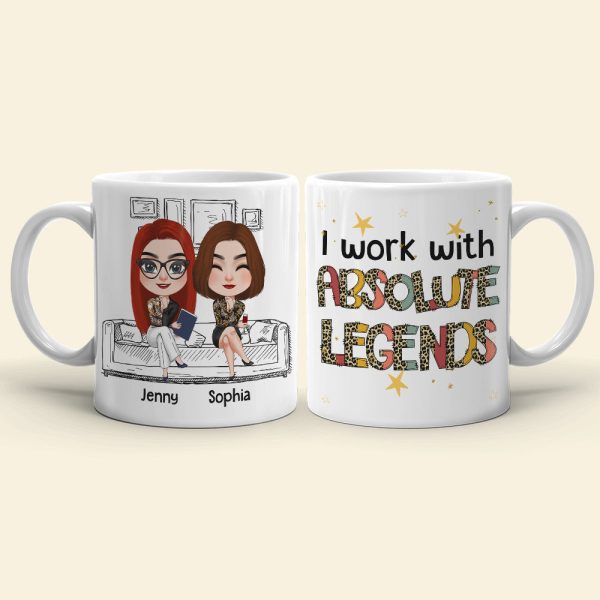 I Work With Absolute Legends, Personalized Coffee Mug, Gifts For Colleague