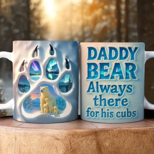 Ice Bear Dad Footprint Coffee Mug - Personalized Gifts For Dad 02qhqn190525