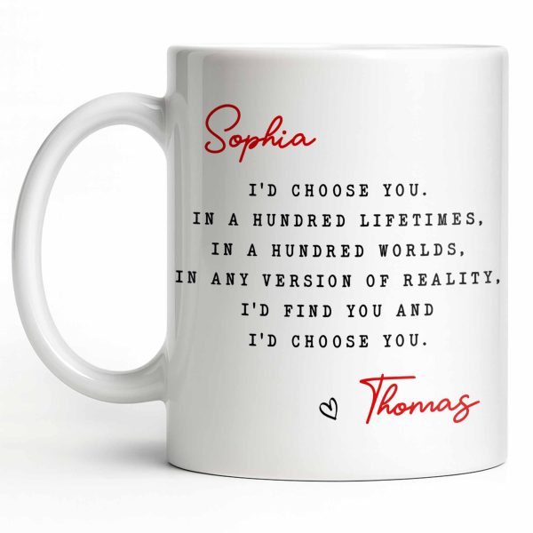 I'd Choose You in Any Version of Reality Romantic Custom Gift - Personalized Custom Coffee Mug - CPL1307_MG