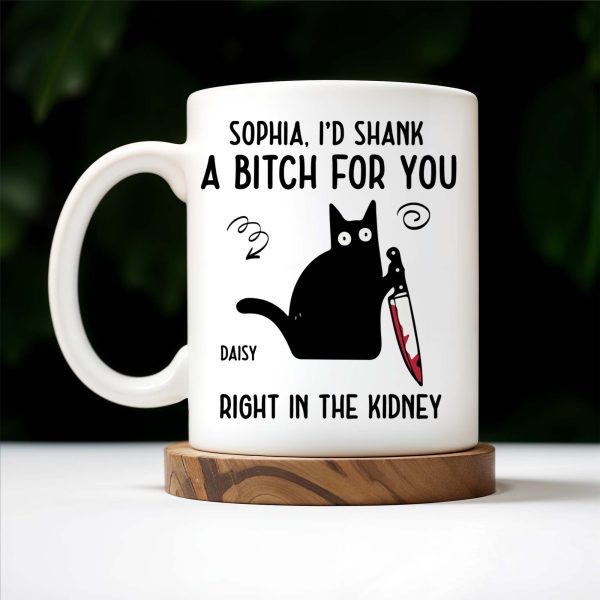 I'd Do Anything For You Featuring Black Cat With Knife - Personalized Custom Coffee Mug - PET081_MG