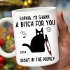 I'd Do Anything For You Featuring Black Cat With Knife - Personalized Custom Coffee Mug - PET081_MG