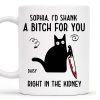 I'd Do Anything For You Featuring Black Cat With Knife - Personalized Custom Coffee Mug - PET081_MG