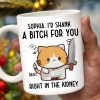 I'd Do Anything For You Featuring Black Cat With Knife - Personalized Custom Coffee Mug - PET081_MG