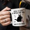 I'd Do Anything For You Featuring Black Cat With Knife - Personalized Custom Coffee Mug - PET081_MG