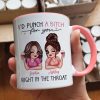 I'd Punch A Bitch For You Sassy Besties Personalized Mug, Funny Galentine's Day Gift For Best Friends, BFF