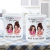 I'd Punch A Bitch For You Sassy Besties Personalized Mug, Funny Galentine's Day Gift For Best Friends, BFF