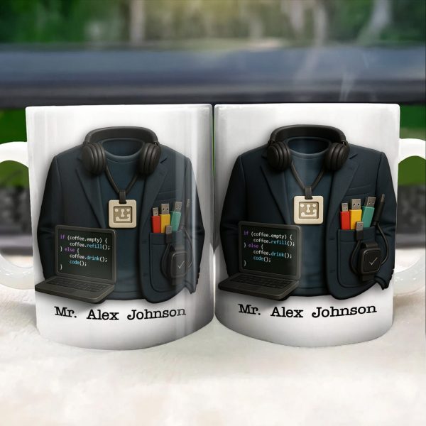 If Coffee.Empty Then Refill, Else Drink And Code, Laptop And Headphones - Personalized Custom Coffee Mug - GRAD287_MG