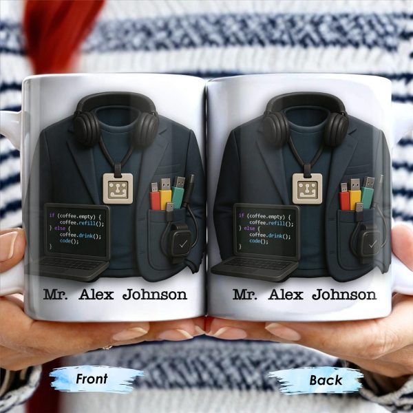 If Coffee.Empty Then Refill, Else Drink And Code, Laptop And Headphones - Personalized Custom Coffee Mug - GRAD287_MG