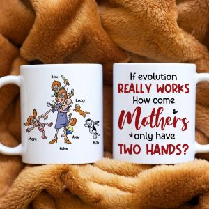 If Evolution Really Works, Gift For Mom, Personalized Mug, Mom And Kids Mug, Mother's Day Gift