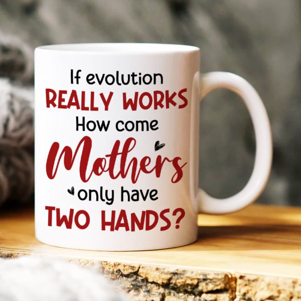 If Evolution Really Works, Gift For Mom, Personalized Mug, Mom And Kids Mug, Mother's Day Gift