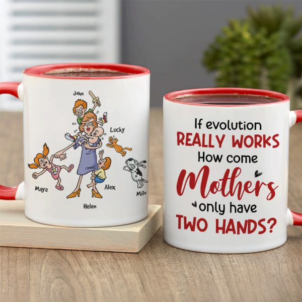 If Evolution Really Works, Gift For Mom, Personalized Mug, Mom And Kids Mug, Mother's Day Gift