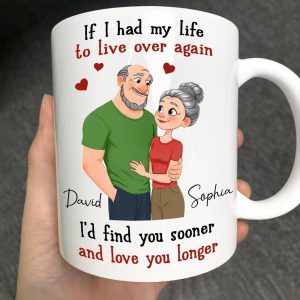 If I Had My Life To Live Over Again Hugging Couple - Personalized Mug