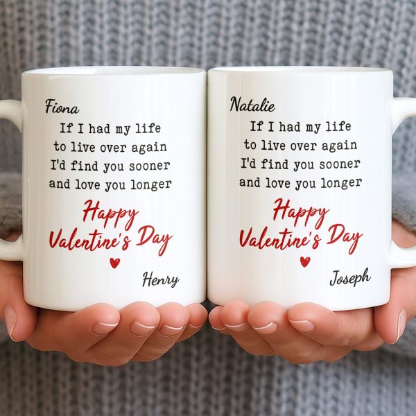 If I Had My Life To Live Over Again I'd Find You Sooner And Love You Longer - Personalized Custom Coffee Mug - CPL1320_MG