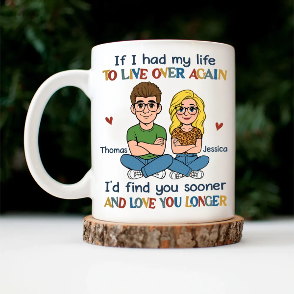 If I Had My Life To Live Over Again Retro Couple - Personalized Mug