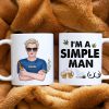 I'm A Simple Man, Gift For Pothead, Personalized Mug, Smoking Man Mug, Stoner Gift