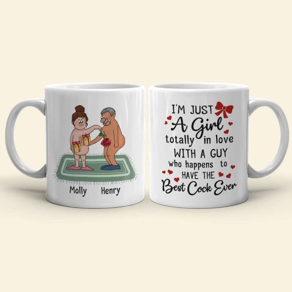 I'm Just A Girl, Personalized Mug, Gift For Naughty Couple