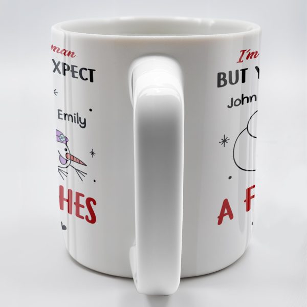 I'm No Weatherman, Expect A Few Inches Tonight, Snowmen Hearts Design - Personalized Custom Coffee Mug - CPL994_MG