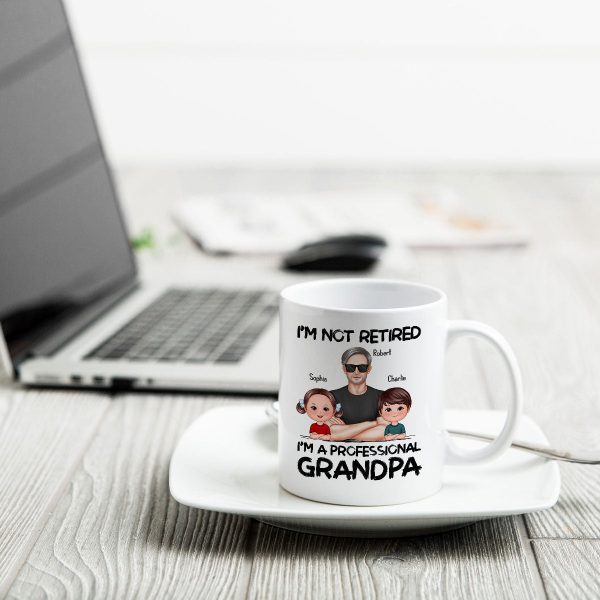 I'm Not Retired I'm A Professional Grandpa Personalized Mug, Retirement Gift For Grandpa