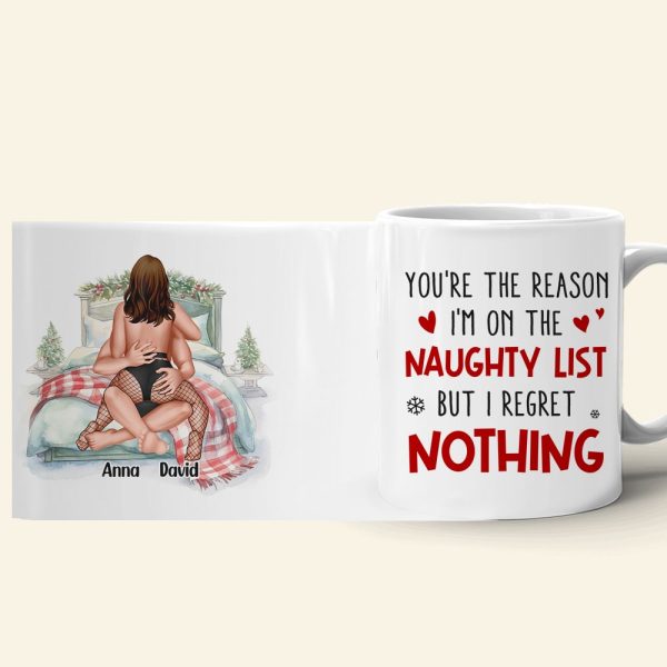 I'm On The Naughty List Personalized Coffee Mug, Couple Gift