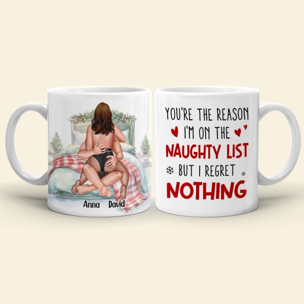 I'm On The Naughty List Personalized Coffee Mug, Couple Gift
