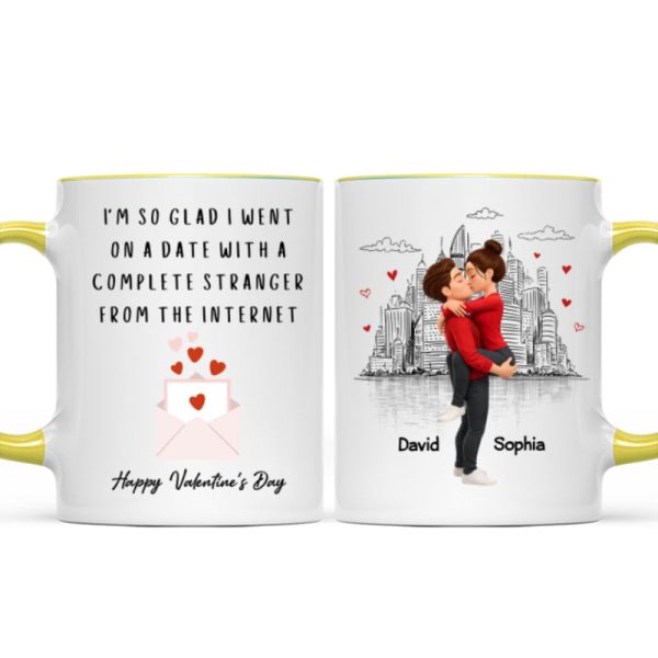 I'm So Glad I Went on a Date with a Complete Stranger - Personalized Mug - Sentimental Valentine's Day Gift for Her