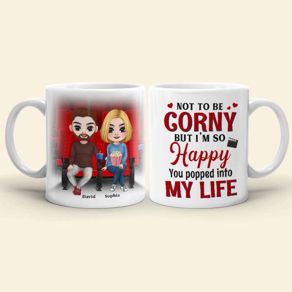 I'm So Happy You Popped Into My Life Personalized Coffee Mug, Couple Gift