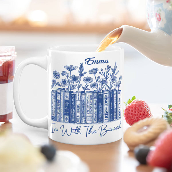 I'm With The Banned - Personalized Ceramic Coffee Mug