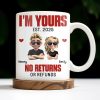 I'm Yours No Returns Or Refunds, Cartoon Couple With Hearts - Personalized Custom Coffee Mug - CPL548_MG