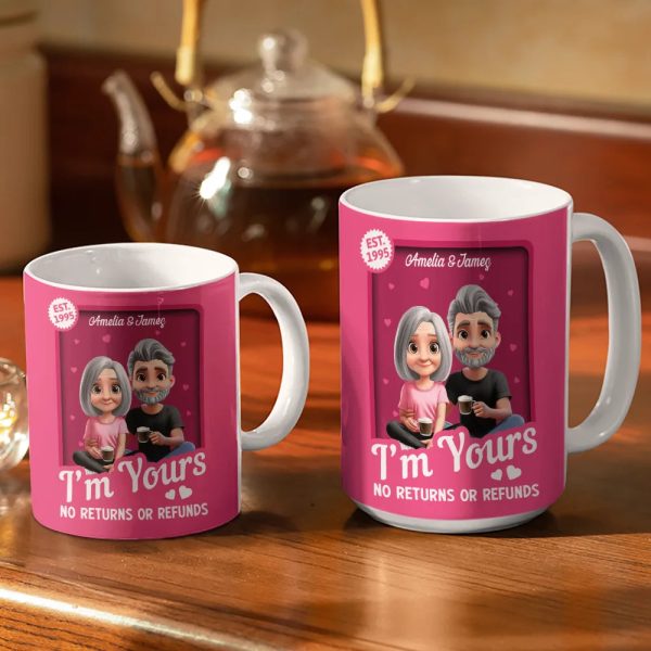 I'm Yours No Returns Or Refunds Toy Box Couple - Personalized White Edge-to-Edge Mug