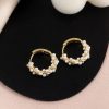 Imitation Pearl Small Round Hoop Earrings