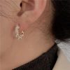 Imitation Pearl Small Round Hoop Earrings