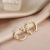Imitation Pearl Small Round Hoop Earrings