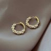 Imitation Pearl Small Round Hoop Earrings